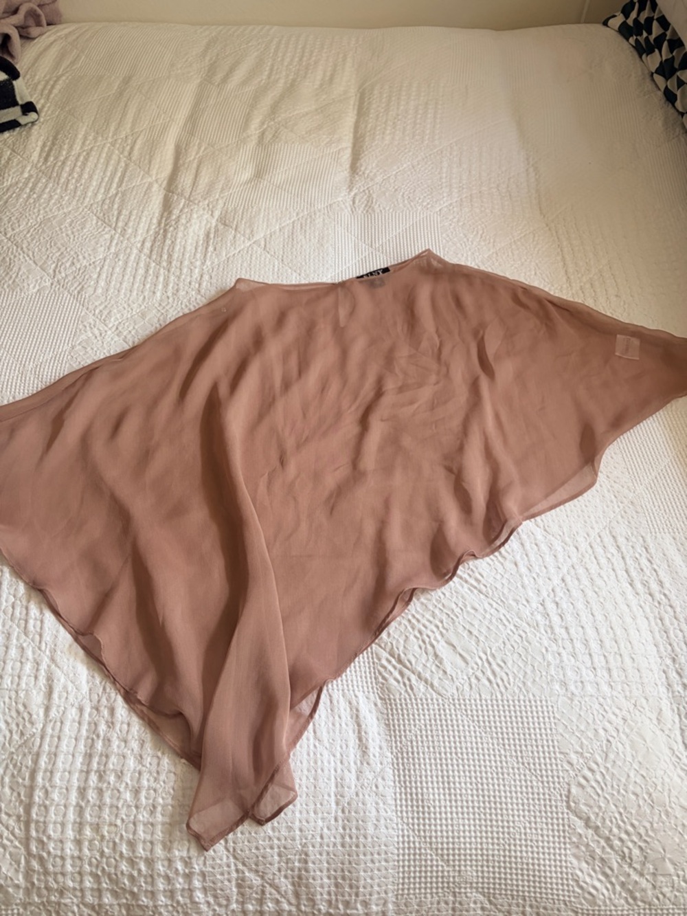 Pink Mauve Sheer Asymmetrical Poncho Top